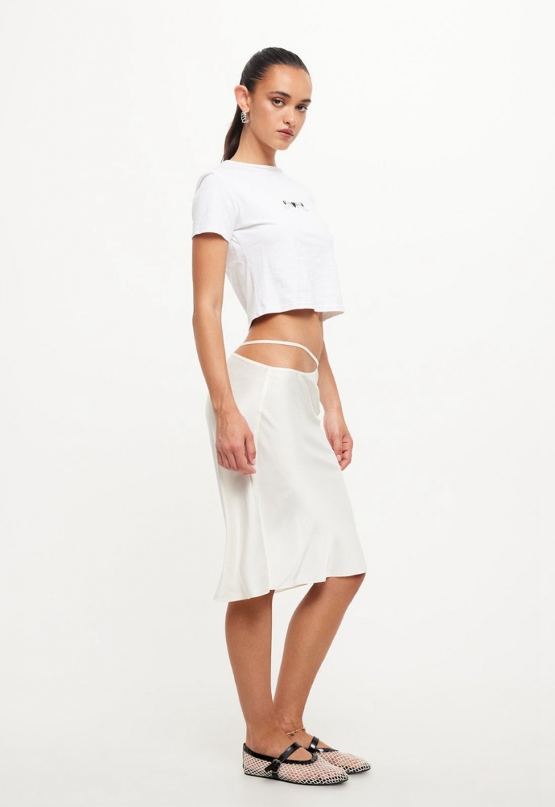 White Lioness Nineties Midi Skirt | India-QEZOP4815