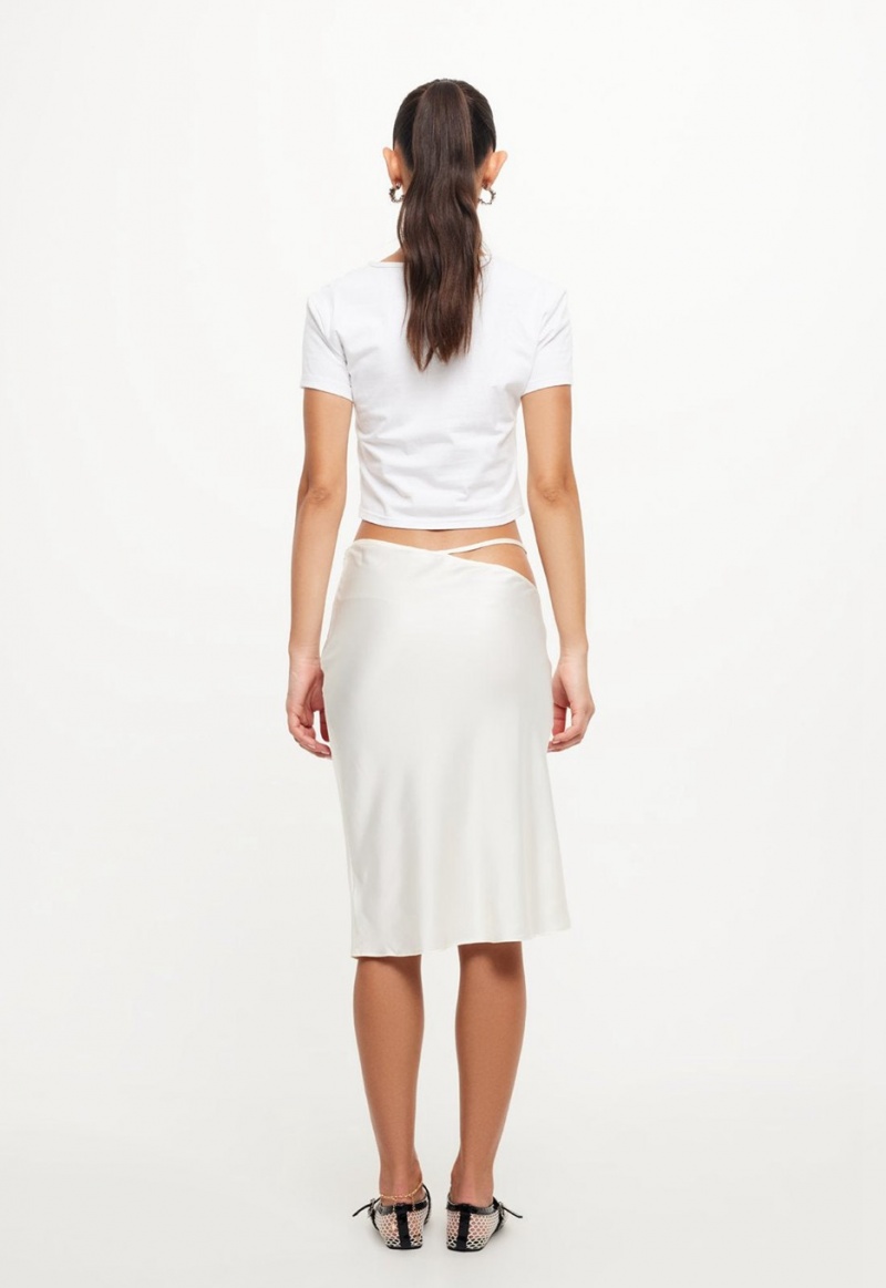 White Lioness Nineties Midi Skirt | India-QEZOP4815