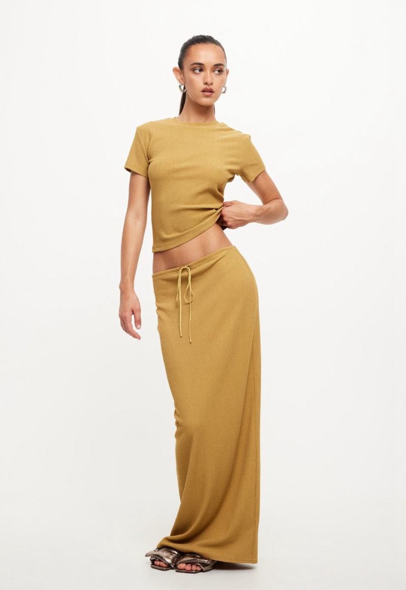 Yellow Lioness Nostalgic Maxi Skirt | India-SKRTW5846