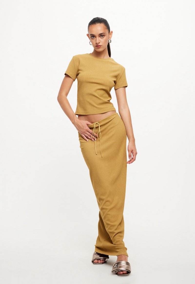 Yellow Lioness Nostalgic Maxi Skirt | India-SKRTW5846