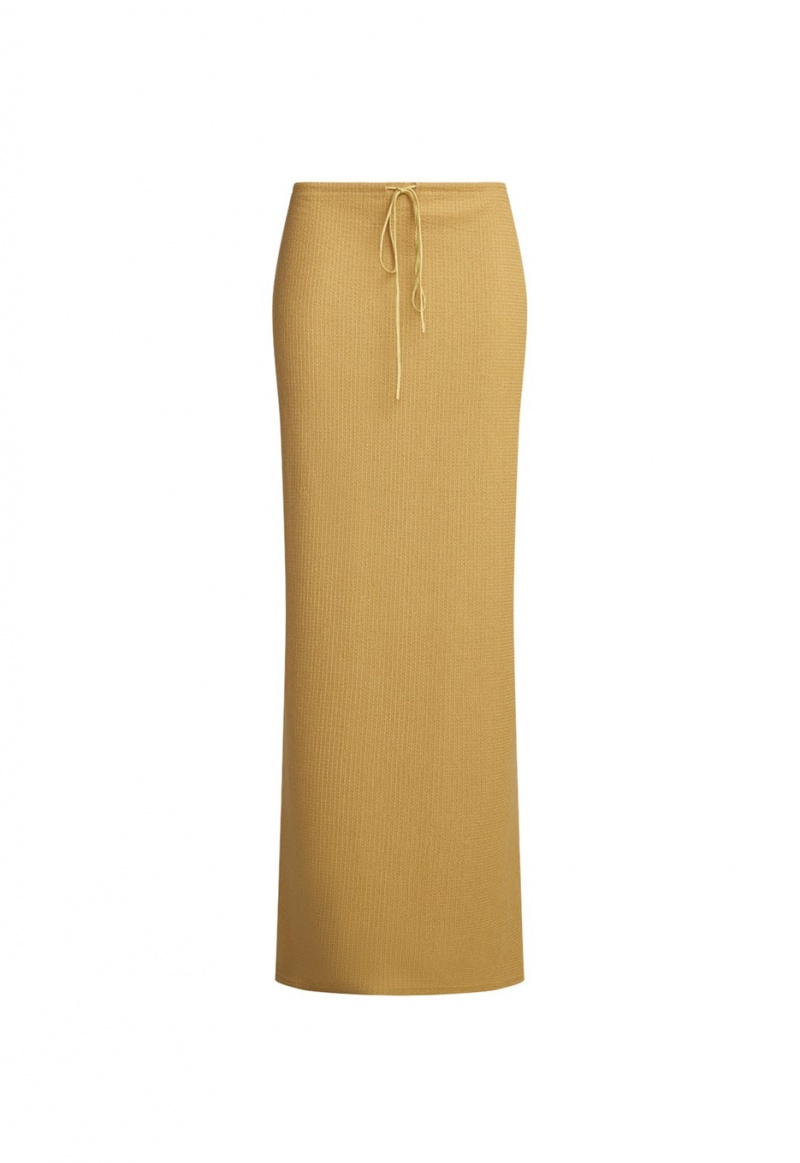 Yellow Lioness Nostalgic Maxi Skirt | India-SKRTW5846